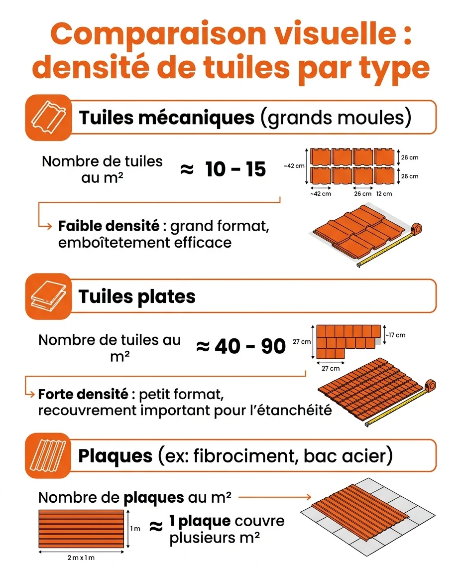 Comparaison visuelle : densité de tuiles par type