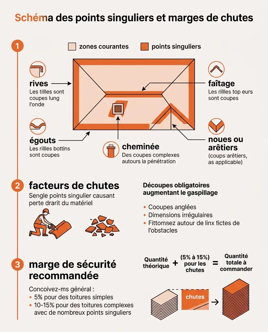Schéma des points singuliers et marges de chutes